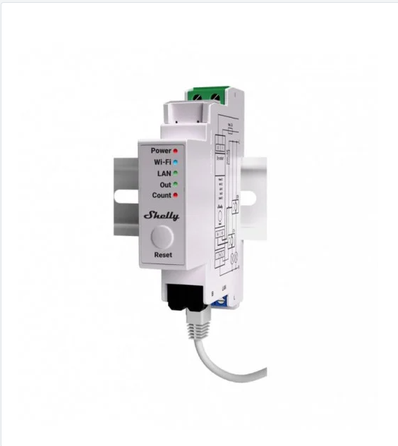 contor inteligent shelly pro em, 2x clamps 50a